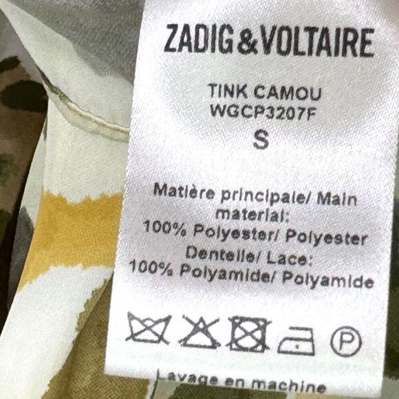 Zadig & Voltaire Size Small Tink Camou Long Sleeved High Low Blouse - Picture 6 of 6